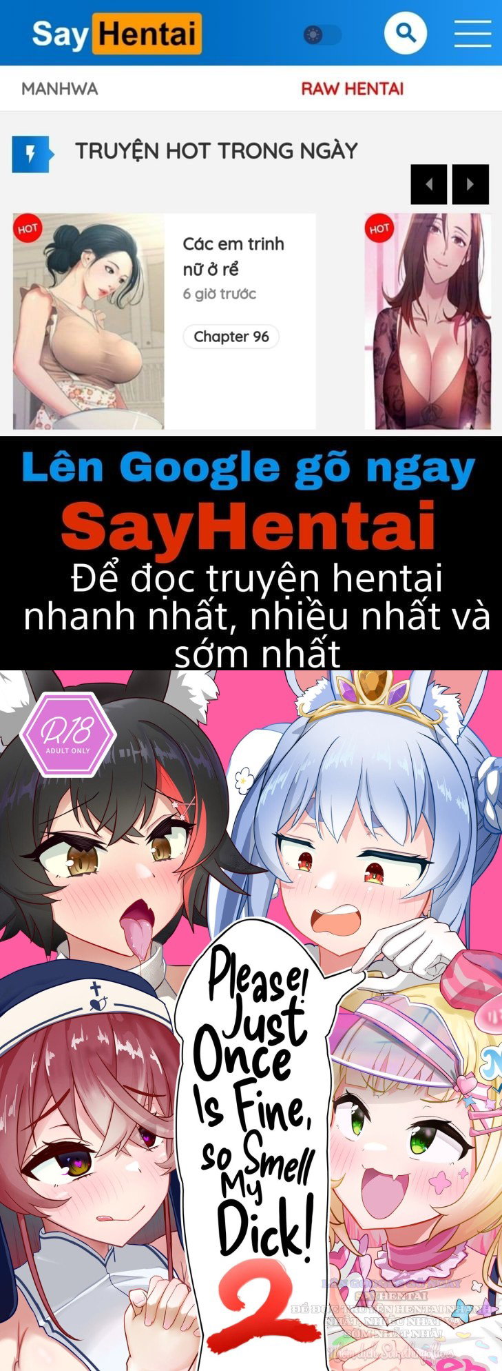 Làm ơn đi!! Hãy ngửi dương vật của anh, một lần thôi cũng được 2 - Trang 1