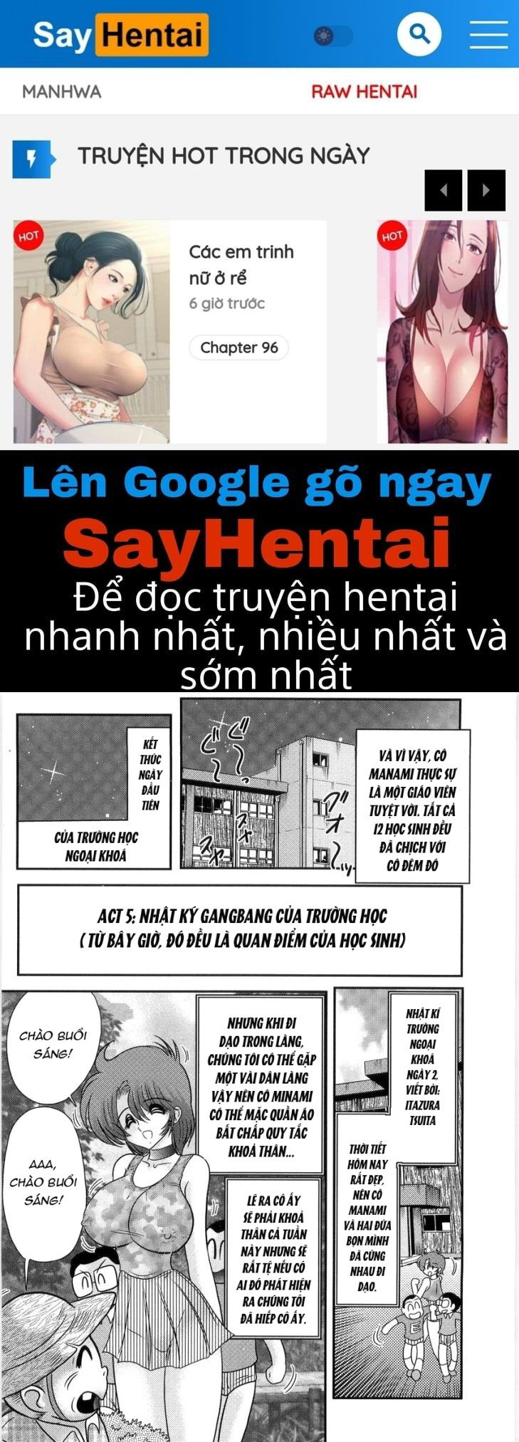 Tiết Học Ngoại Khóa Đầy Kích Thích Của Cô Giáo Manami - Trang 1