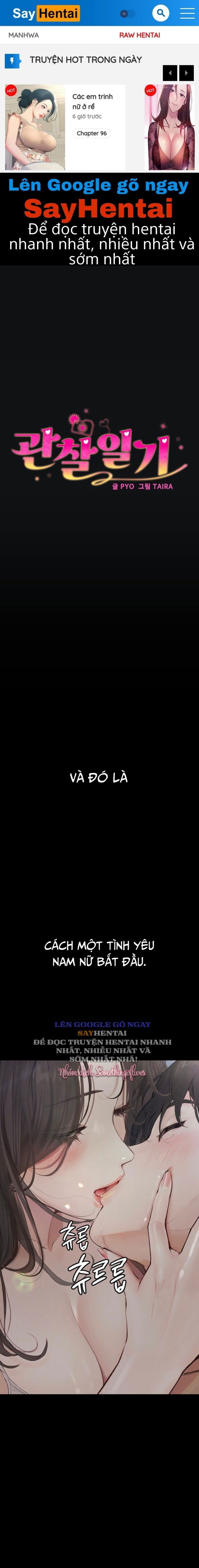 Nhật Ký Quan Sát - Trang 1