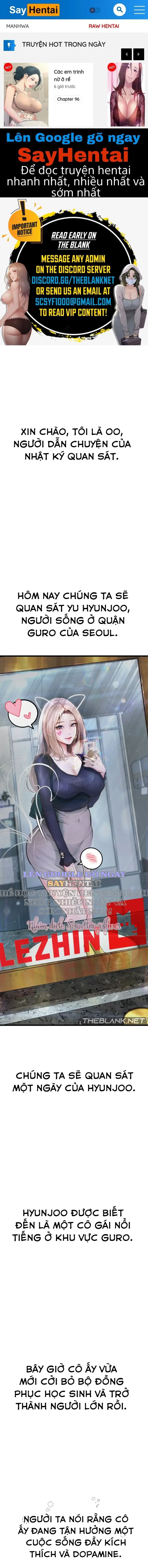 Nhật Ký Quan Sát - Trang 1