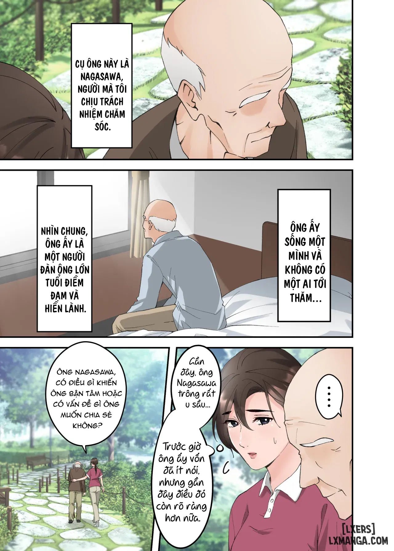 Hitozuma no Kaigoshi ga Yoboyobo Jii-san ni Ikasare Makuru Hanashi- Truyện Màu - Trang 4