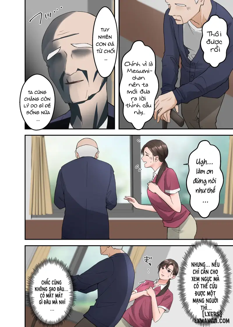 Hitozuma no Kaigoshi ga Yoboyobo Jii-san ni Ikasare Makuru Hanashi- Truyện Màu - Trang 9