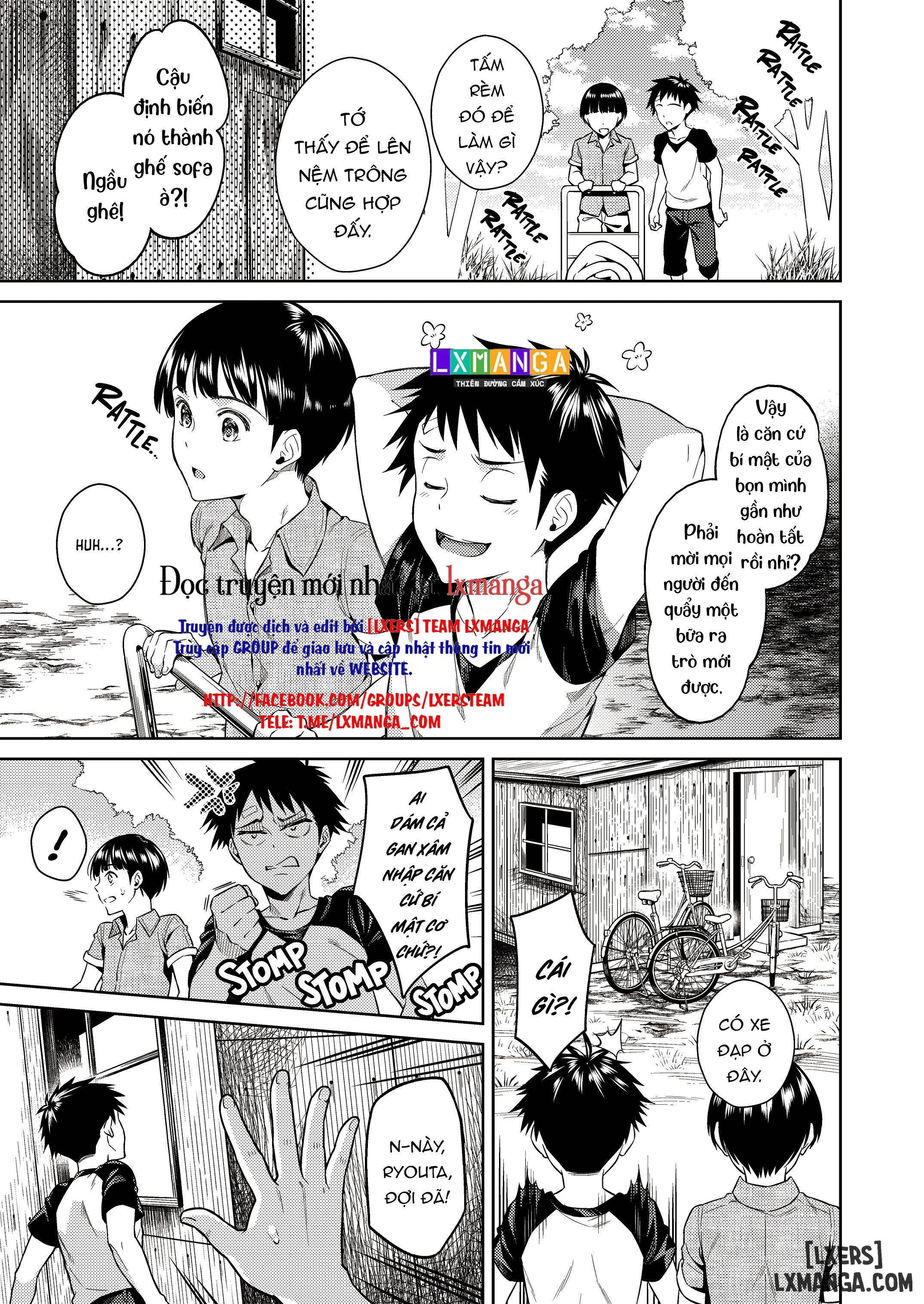 One girl and two boys in their secret base - Trang 2