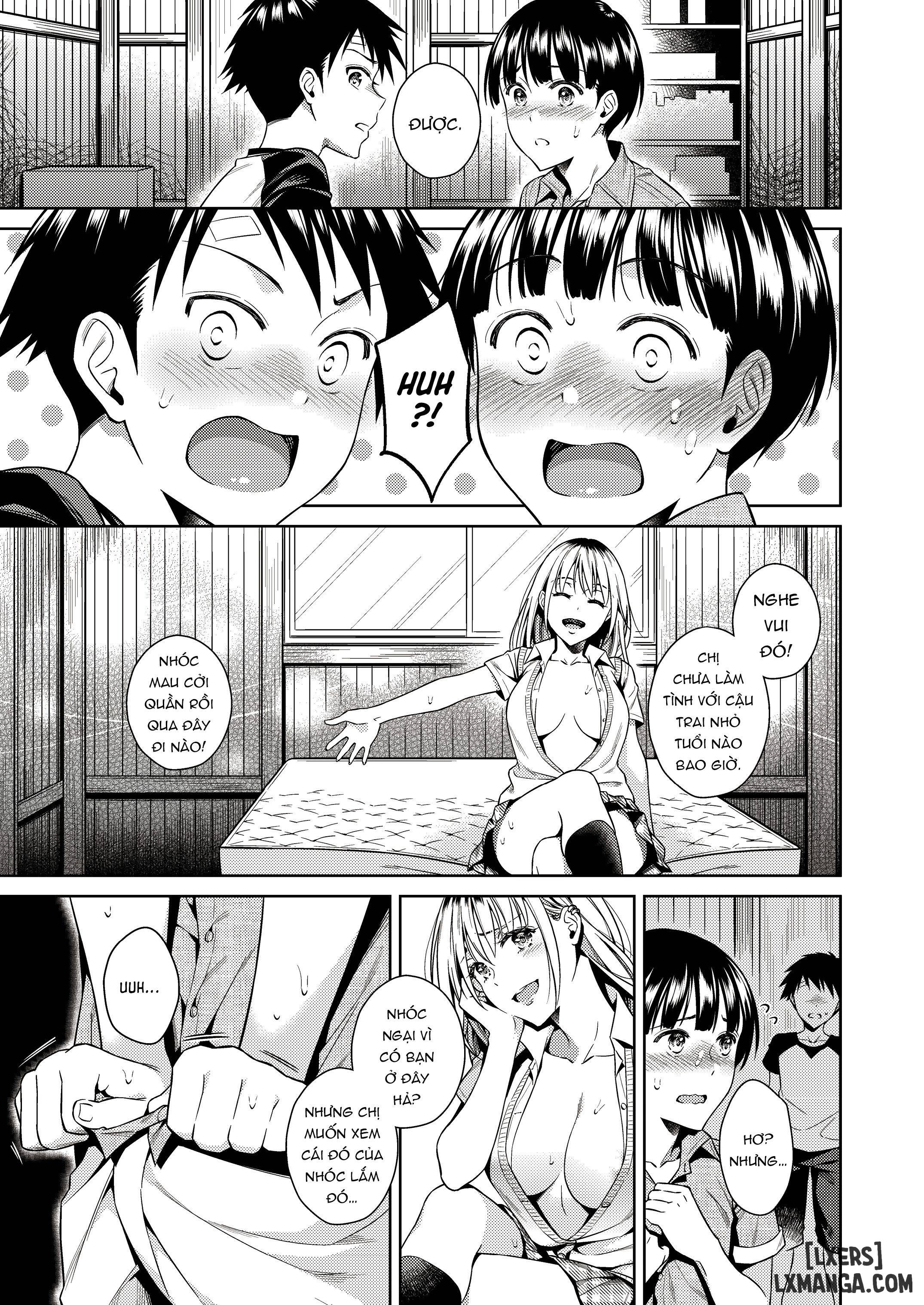 One girl and two boys in their secret base - Trang 8