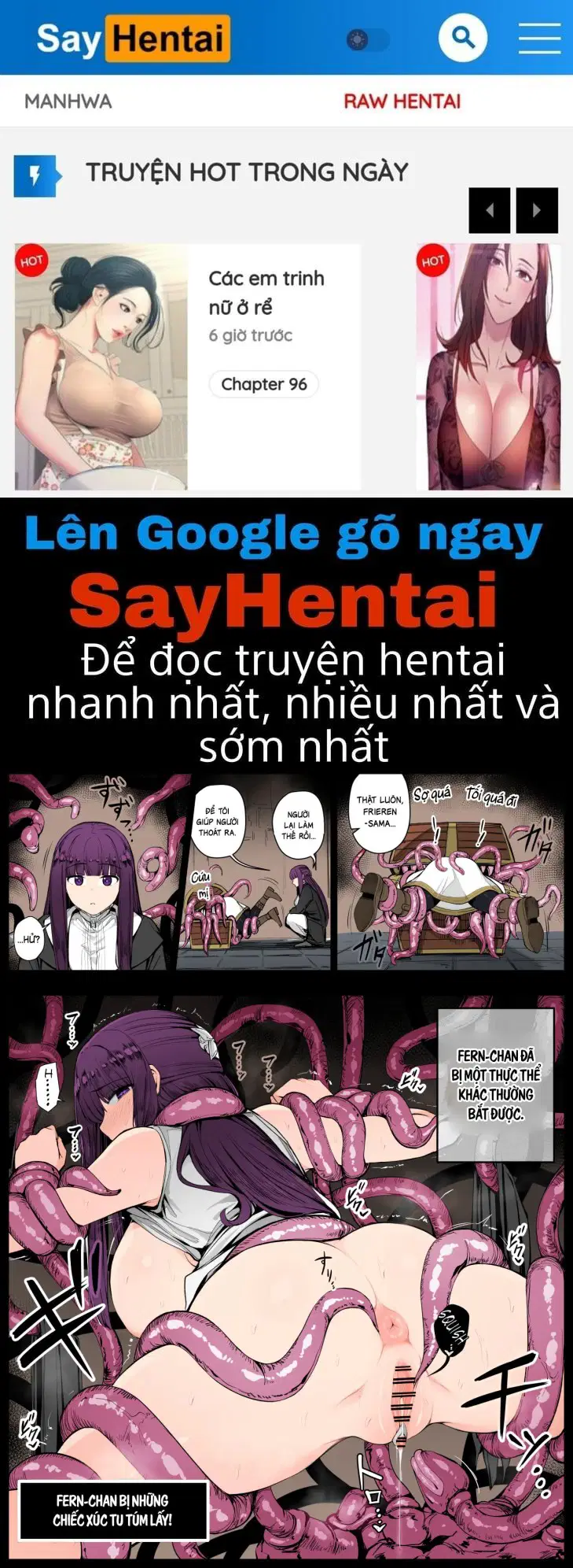 "Fern-chan bị một Mimic hơi khác so với bình thường bắt được (Tập 7 & 8) - Truyện màu." - Trang 1